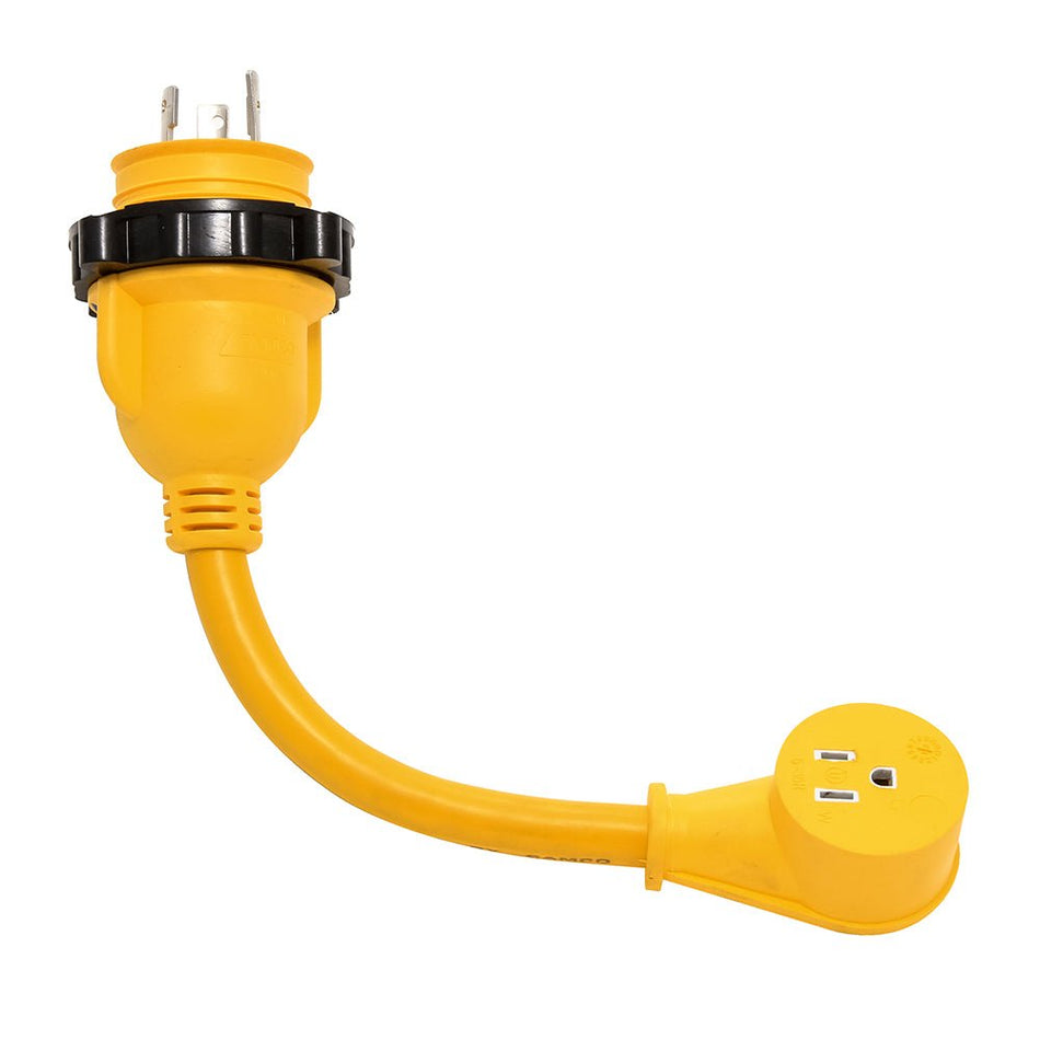 Camco 30AM/15AF Power Grip Marine 12" Dogbone - M - Locking/90F Adapter - Get Tight Gear
