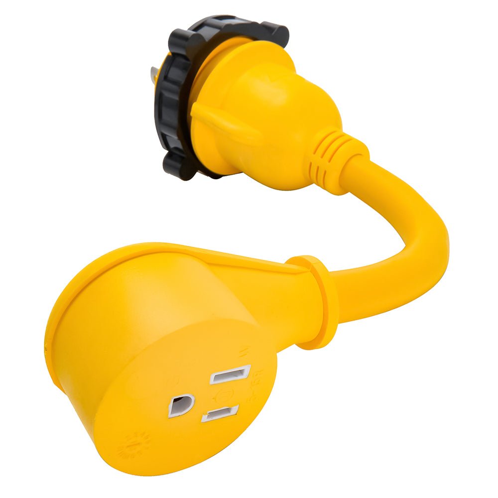 Camco 30AM/15AF Power Grip Marine 12" Dogbone - M - Locking/90F Adapter - Get Tight Gear