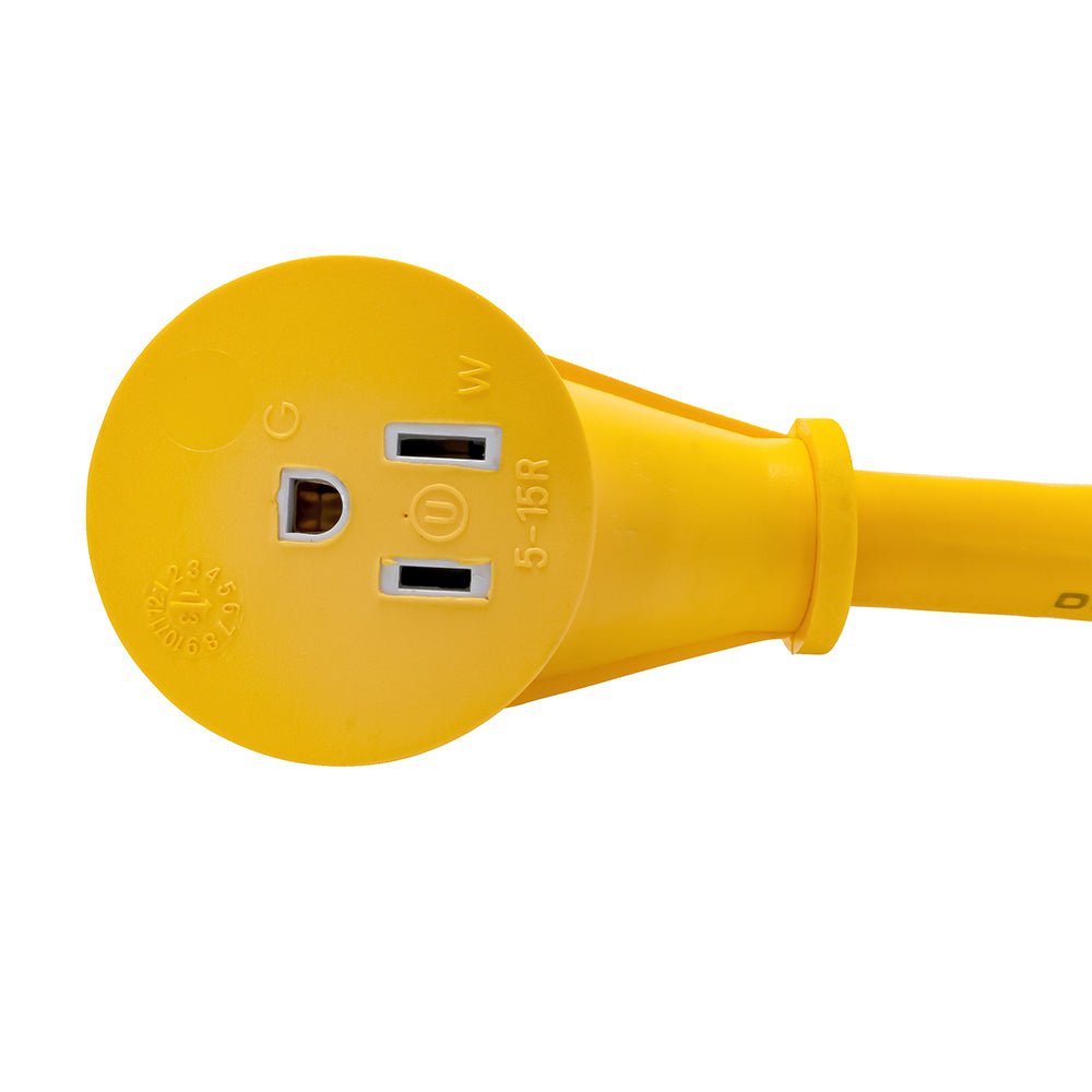 Camco 30AM/15AF Power Grip Marine 12" Dogbone - M - Locking/90F Adapter - Get Tight Gear