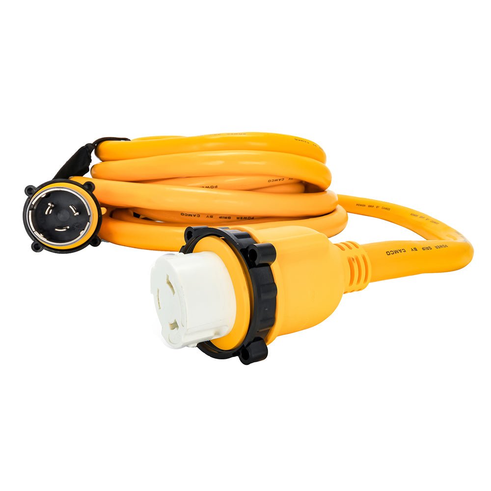 Camco 50 Amp Power Grip Marine Extension Cord - 25' M - Locking/F - Locking Adapter - Get Tight Gear