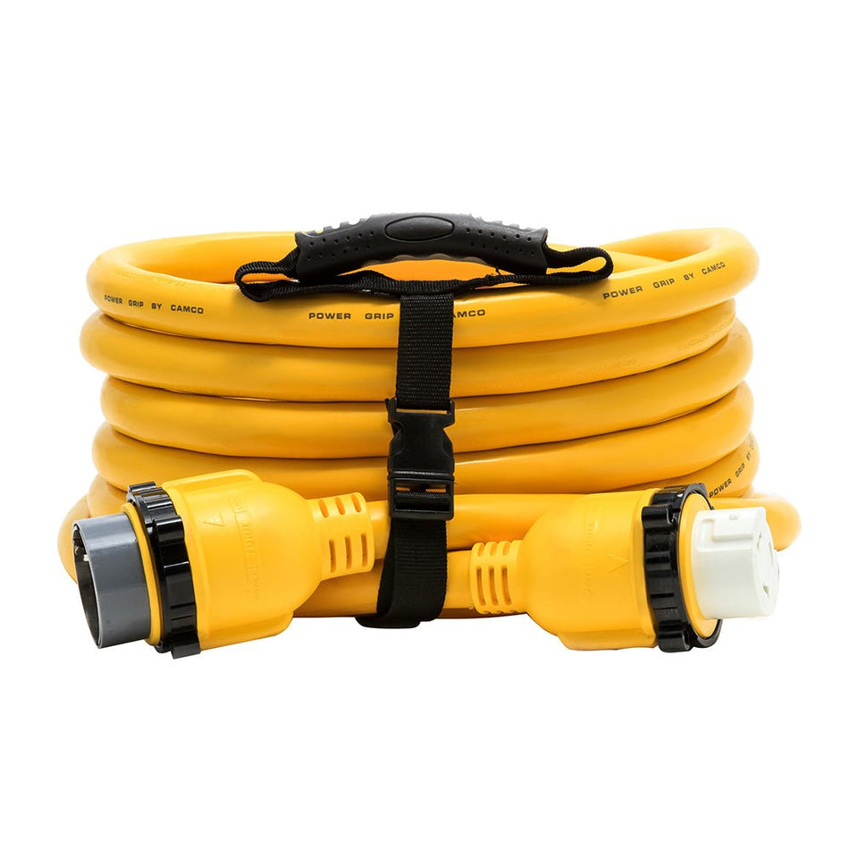 Camco 50 Amp Power Grip Marine Extension Cord - 25' M - Locking/F - Locking Adapter - Get Tight Gear