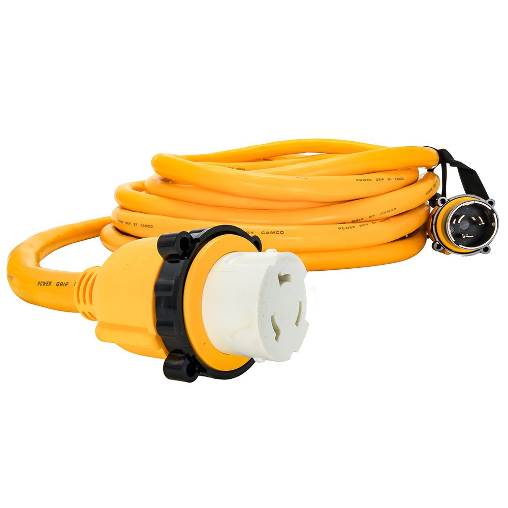 Camco 50 Amp Power Grip Marine Extension Cord - 50' M - Locking/F - Locking Adapter - Get Tight Gear