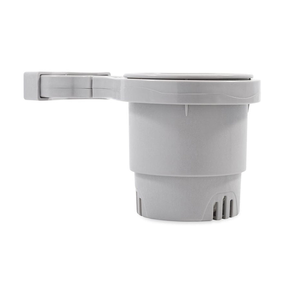 Camco Clamp - On Rail Mounted Cup Holder - Large for Up to 2" Rail - Grey - Get Tight Gear