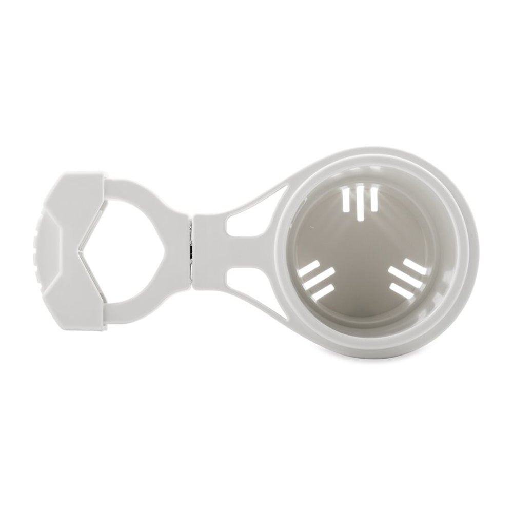 Camco Clamp - On Rail Mounted Cup Holder - Large for Up to 2" Rail - White - Get Tight Gear