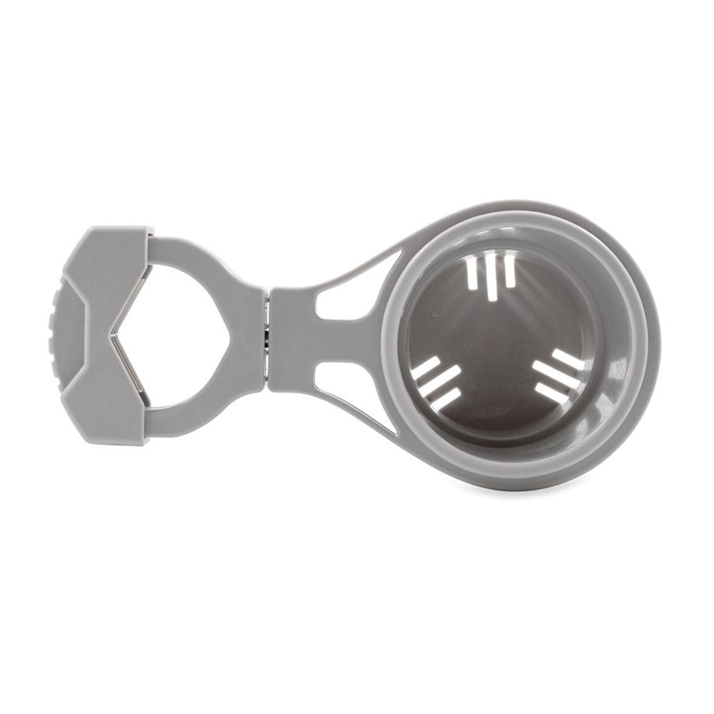 Camco Clamp - On Rail Mounted Cup Holder - Small for Up to 1 - 1/4" Rail - Grey - Get Tight Gear