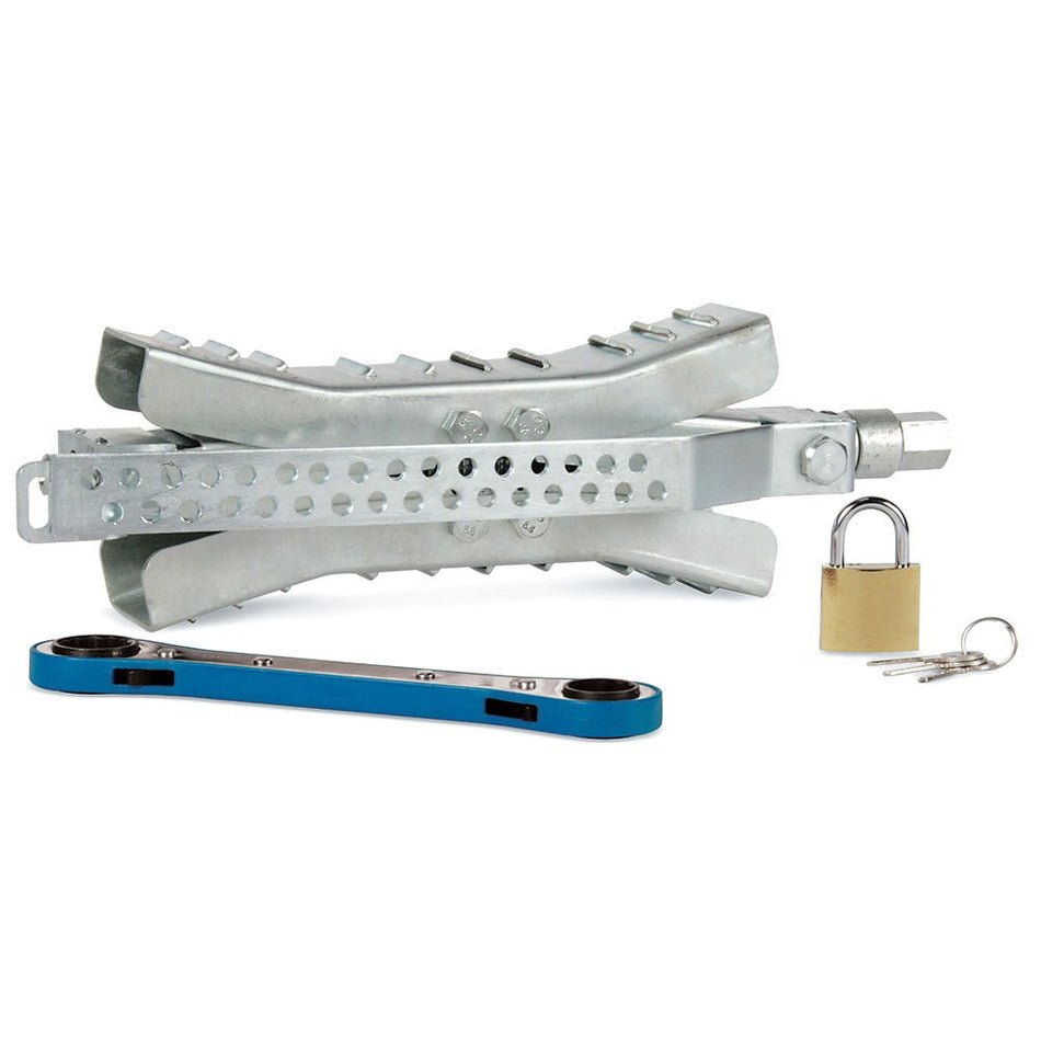 Camco Eaz - Lift 10" Wheel Stop w/Wrench & Lock - Metal - Get Tight Gear