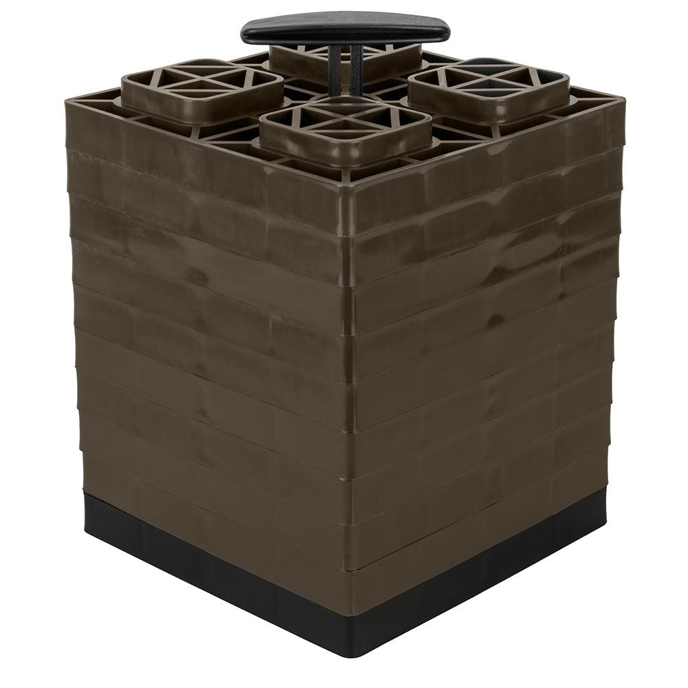 Camco FasTen Leveling Blocks w/T - Handle - 2x2 - Brown *10 - Pack - Get Tight Gear