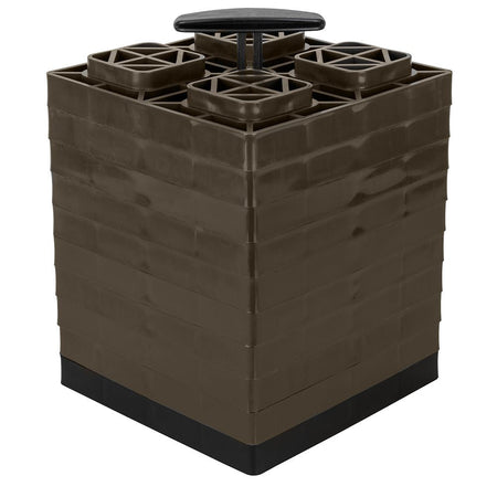 Camco FasTen Leveling Blocks w/T - Handle - 2x2 - Brown *10 - Pack - Get Tight Gear
