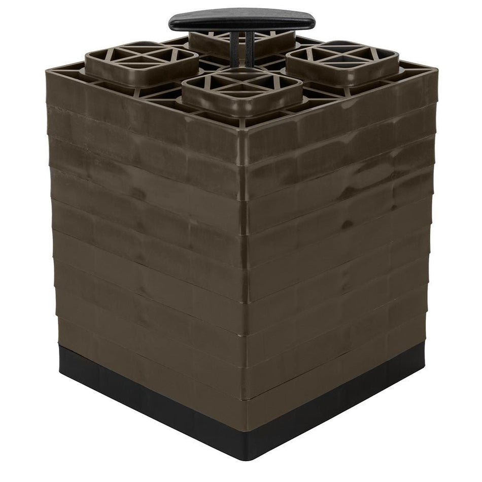 Camco FasTen Leveling Blocks w/T - Handle - 2x2 - Brown *10 - Pack - Get Tight Gear