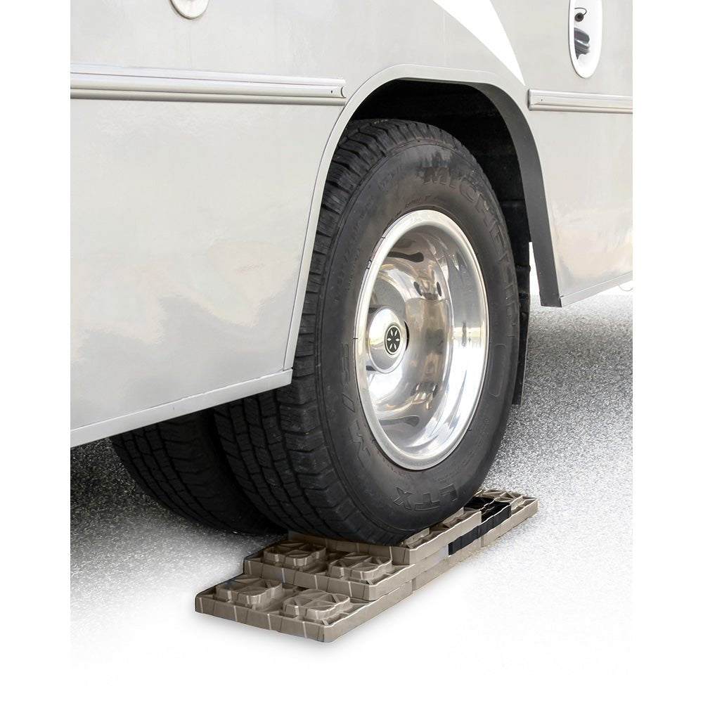 Camco FasTen Leveling Blocks w/T - Handle - 2x2 - Brown *10 - Pack - Get Tight Gear
