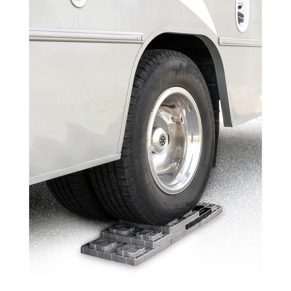 Camco FasTen Leveling Blocks XL w/T - Handle - 2x2 - Grey *10 - Pack - Get Tight Gear