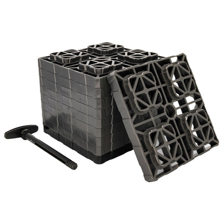 Camco FasTen Leveling Blocks XL w/T - Handle - 2x2 - Grey *10 - Pack - Get Tight Gear