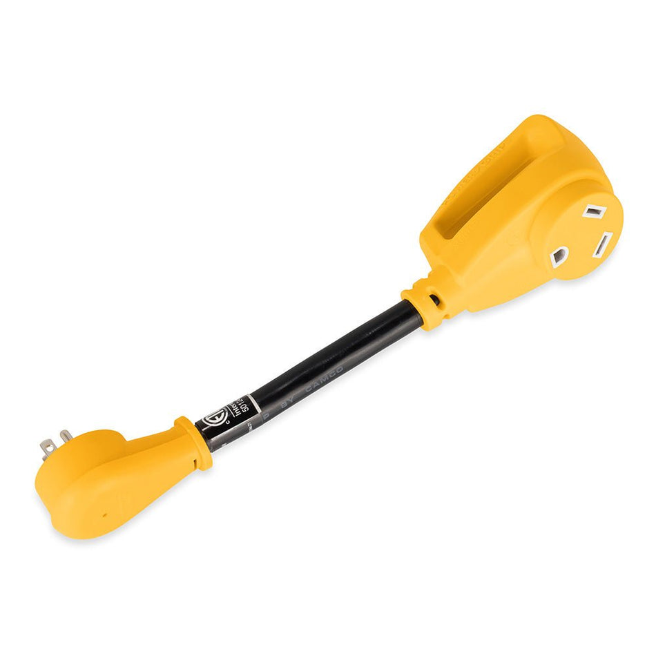 Camco Power Grip Dogbone 15 Amp Male / 30 Amp Female Adapter - 12" - Get Tight Gear