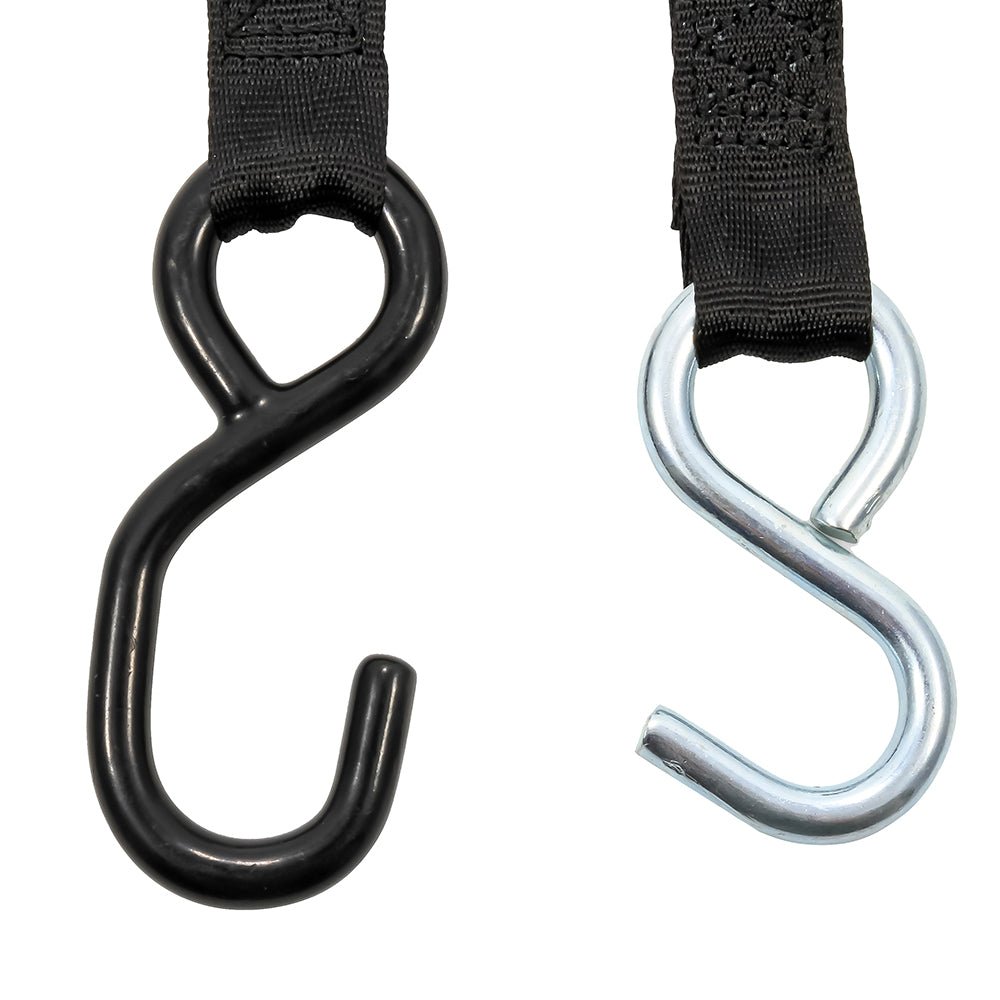 Camco Retractable Tie - Down Straps - 1" Width 6' Dual Hooks - Get Tight Gear