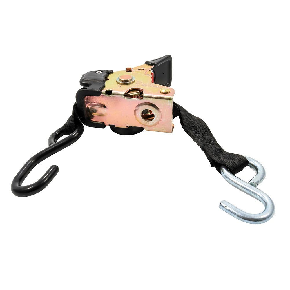 Camco Retractable Tie - Down Straps - 1" Width 6' Dual Hooks - Get Tight Gear