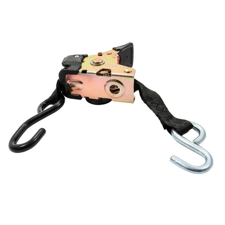 Camco Retractable Tie - Down Straps - 1" Width 6' Dual Hooks - Get Tight Gear