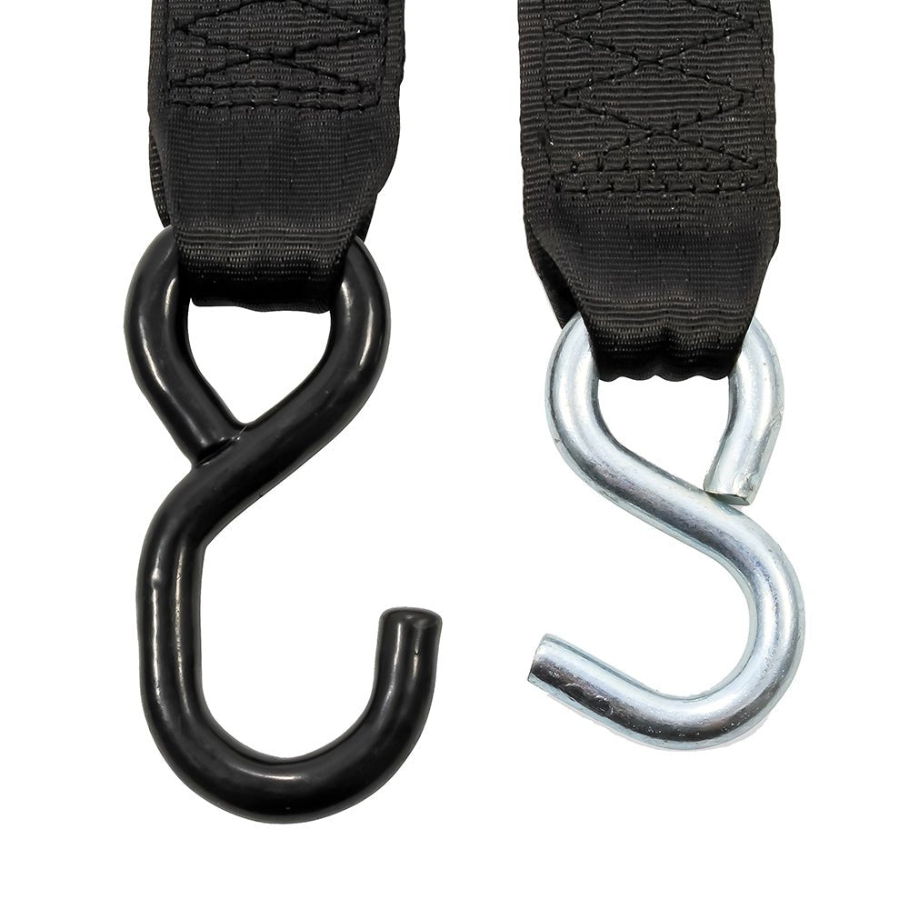 Camco Retractable Tie Down Straps - 2" Width 6' Dual Hooks - Get Tight Gear