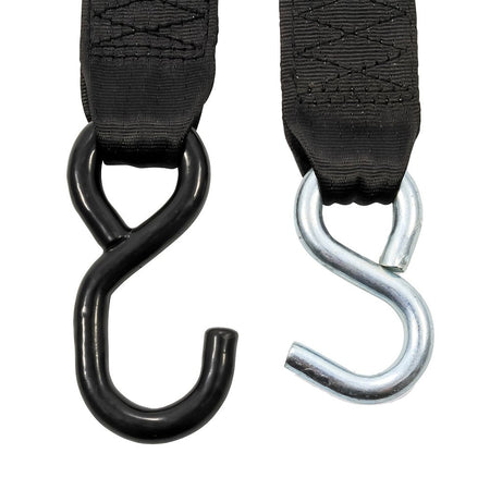 Camco Retractable Tie Down Straps - 2" Width 6' Dual Hooks - Get Tight Gear