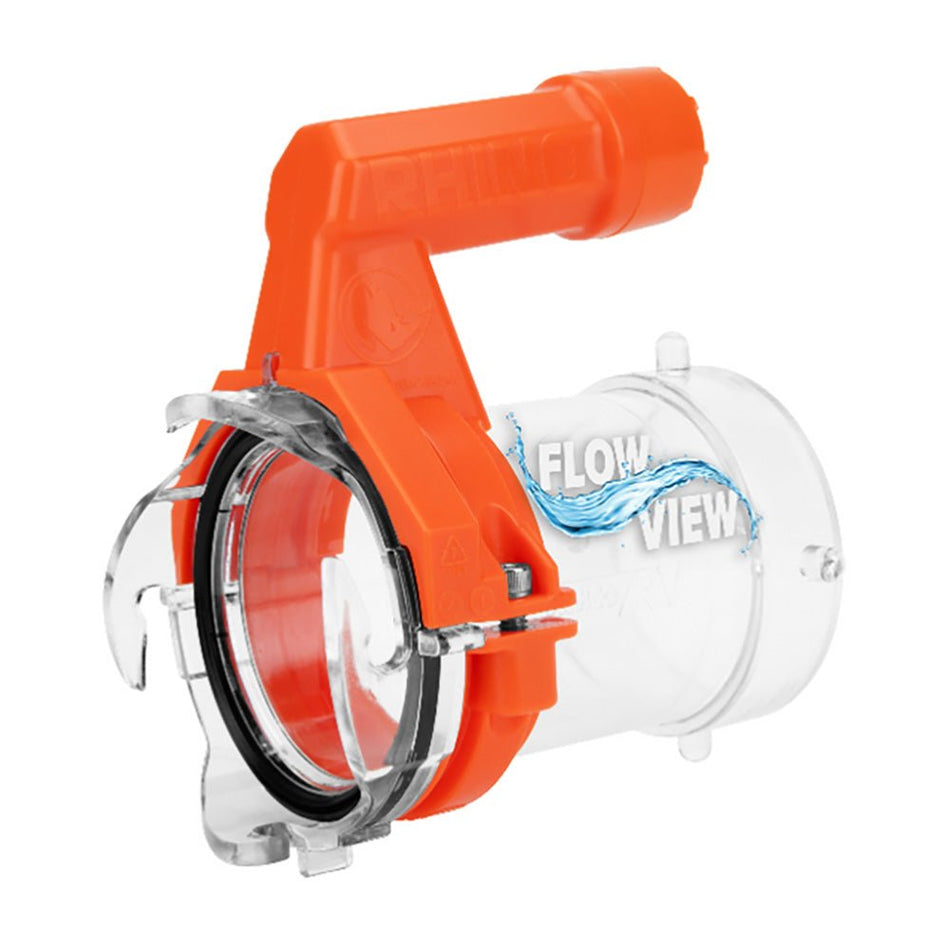 Camco Rhino RV Sewer Hose Extender PRO - 5 Sewer Hose Extension - Torque - Grip Handle w/Built - In LED Flashlight - Get Tight Gear