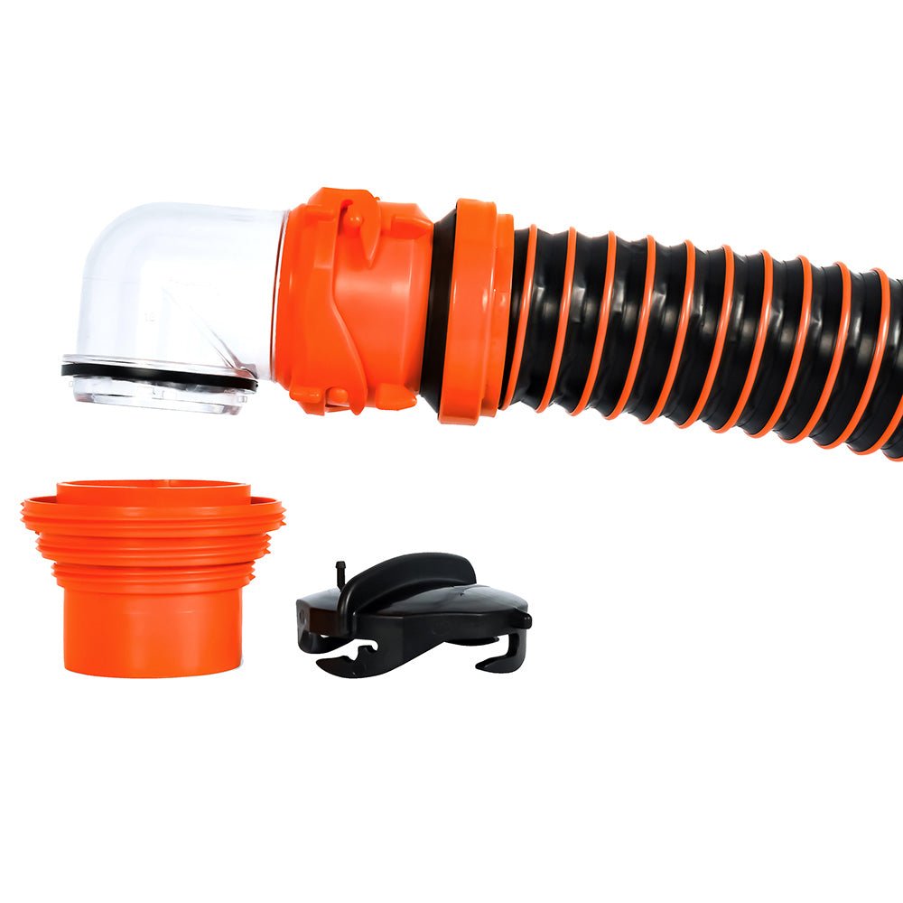 Camco RhinoEXTREME 20' Sewer Hose Kit w/4 In 1 Elbow Caps - Get Tight Gear
