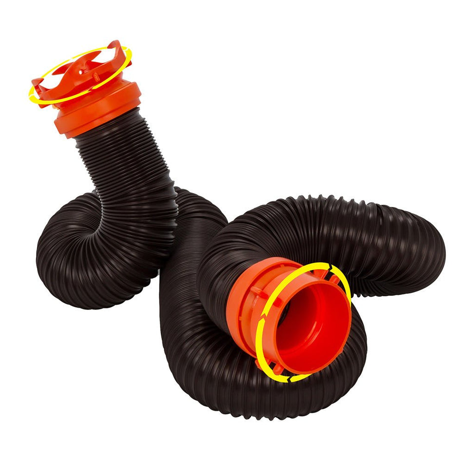 Camco RhinoFLEX 10' Sewer Hose Extension w/Swivel Bayonet & Lug - Get Tight Gear