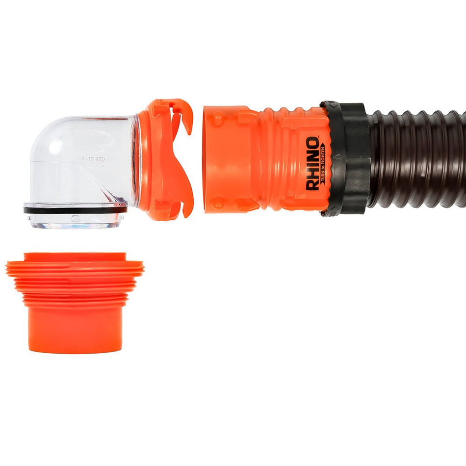 Camco RhinoFLEX 20' Sewer Hose Kit w/4 In 1 Elbow Caps - Get Tight Gear