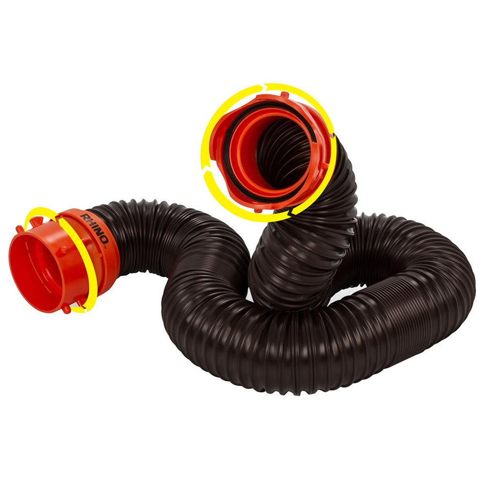 Camco RhinoFLEX 5' Sewer Hose Extension w/Swivel Bayonet & Lug - Get Tight Gear