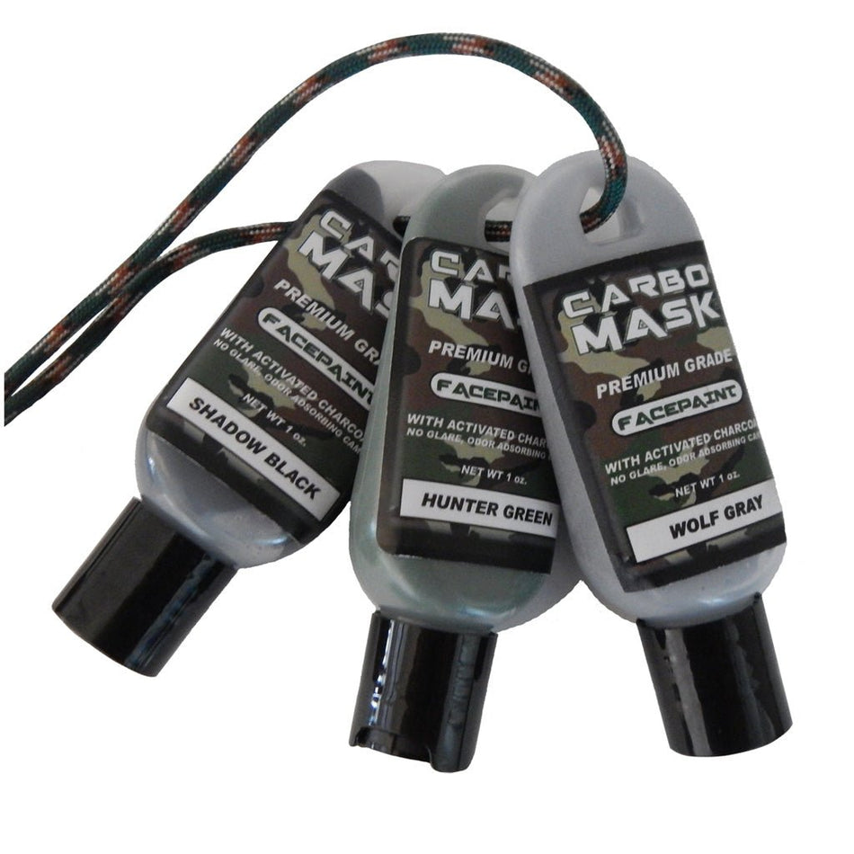 Carbo Mask Facepaint Black/Green/Grey 1 oz. 3 pk. - Get Tight Gear