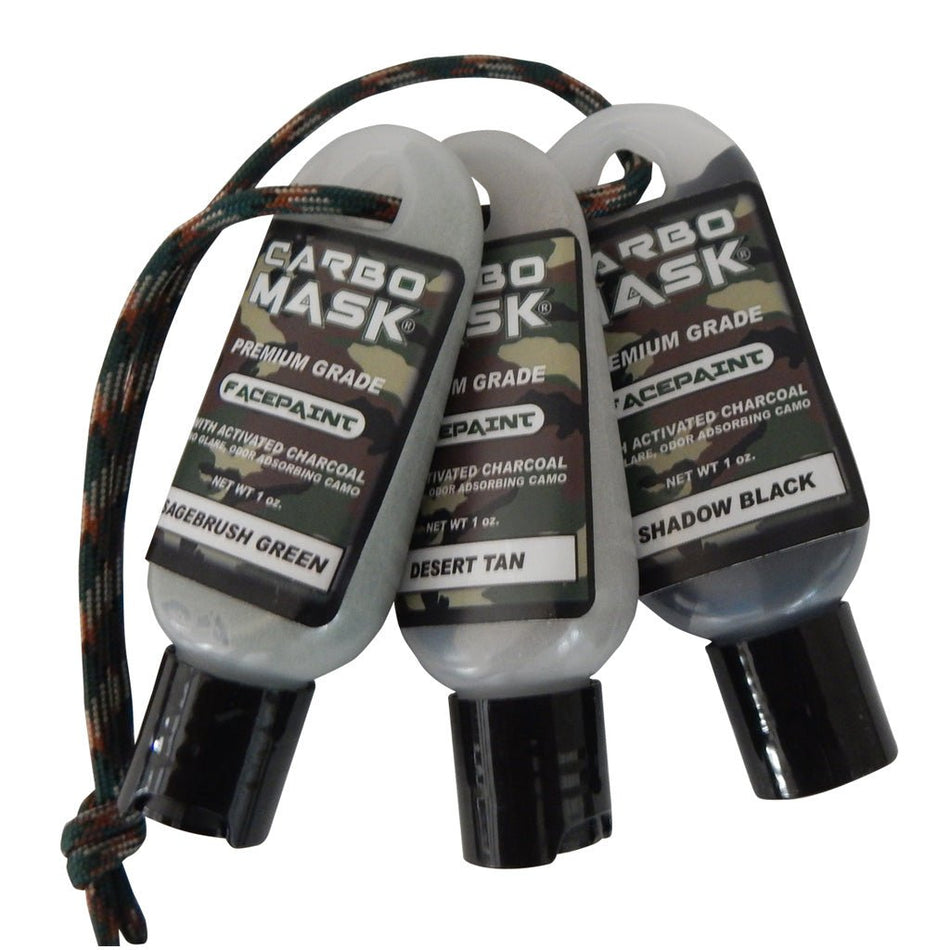Carbo Mask Facepaint Black/Sage/Tan 1 oz. 3 pk. - Get Tight Gear