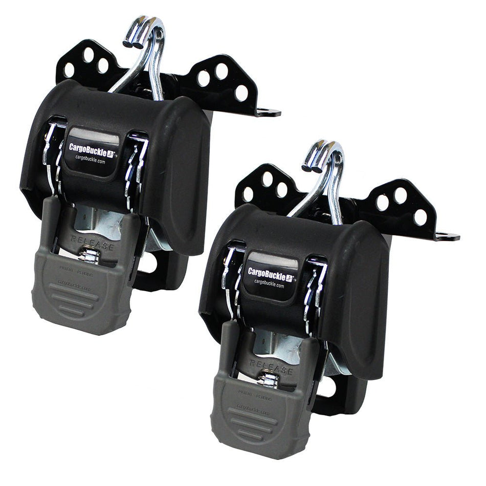 CargoBuckle Universal Ladder Rack Tie - Down System - 2" Retractable Tie - Down - 1 Pair - Get Tight Gear