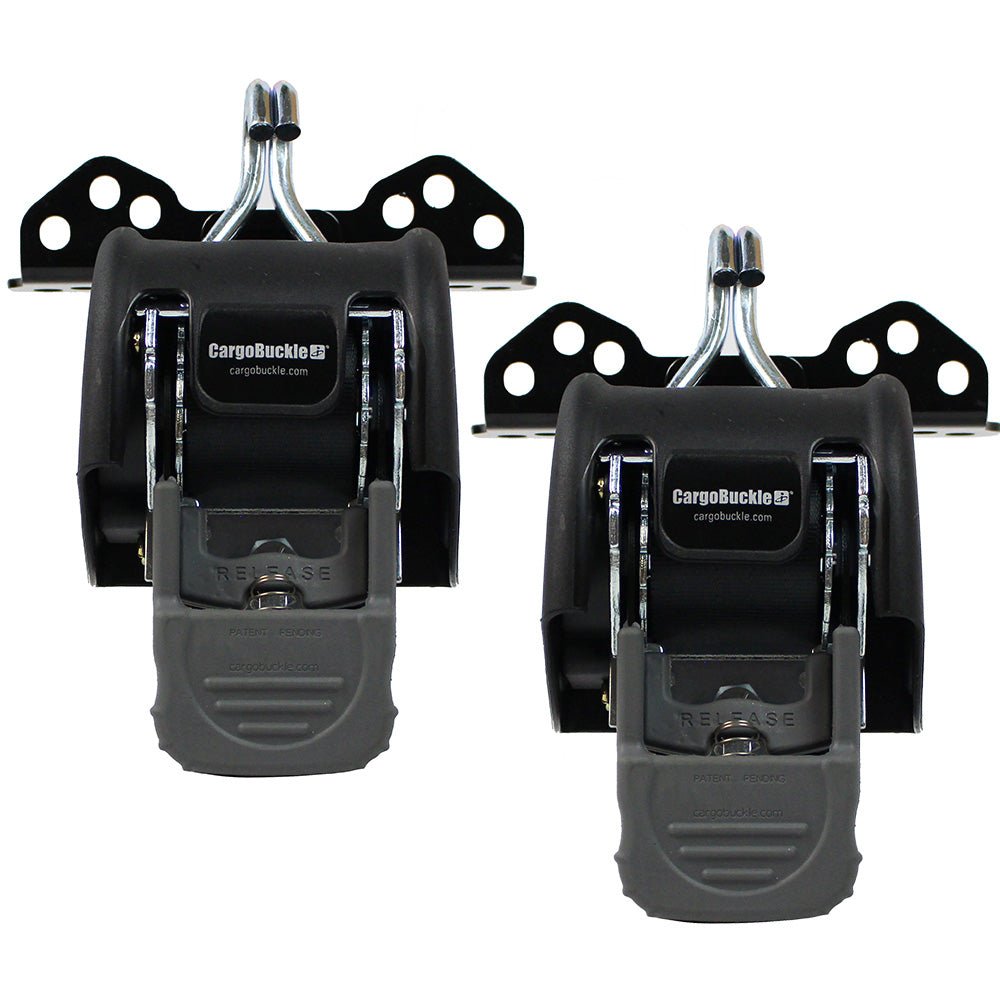CargoBuckle Universal Ladder Rack Tie - Down System - 2" Retractable Tie - Down - 1 Pair - Get Tight Gear