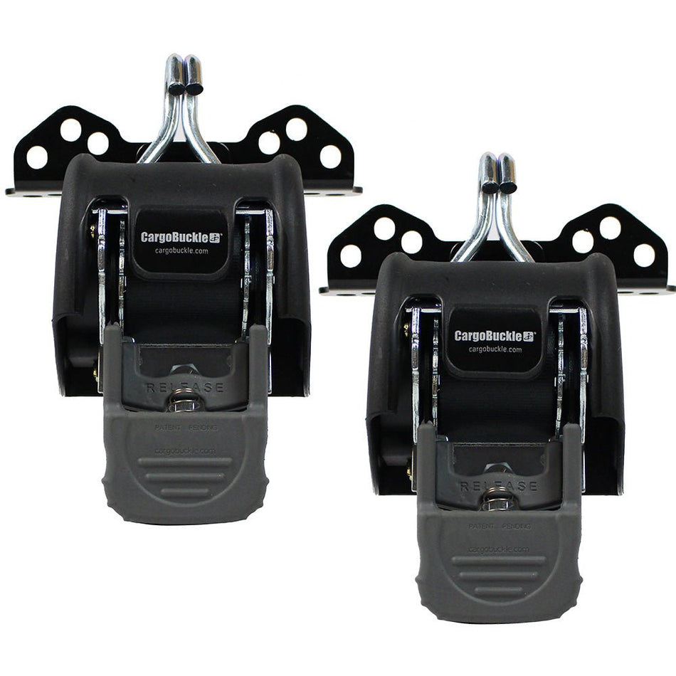 CargoBuckle Universal Ladder Rack Tie - Down System - 2" Retractable Tie - Down - 1 Pair - Get Tight Gear