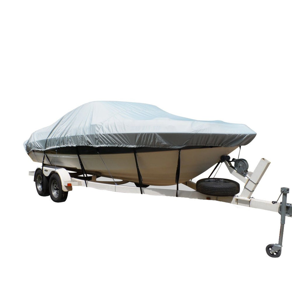 Carver Flex - Fit PRO Polyester Size 10 Boat Cover f/V - Hull Runabouts I/O or O/B - Grey - Get Tight Gear