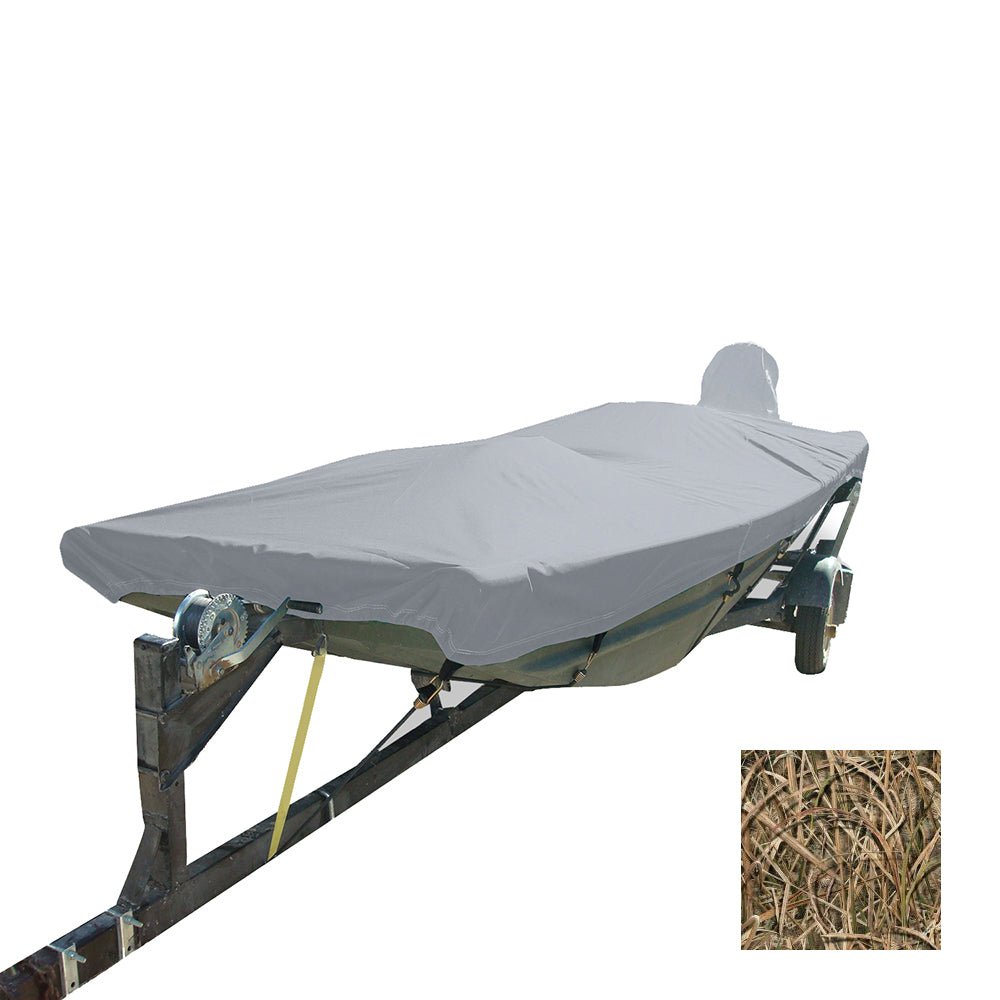 Carver Performance Poly - Guard Styled - to - Fit Boat Cover f/14.5' Open Jon Boats - Shadow Grass - Get Tight Gear