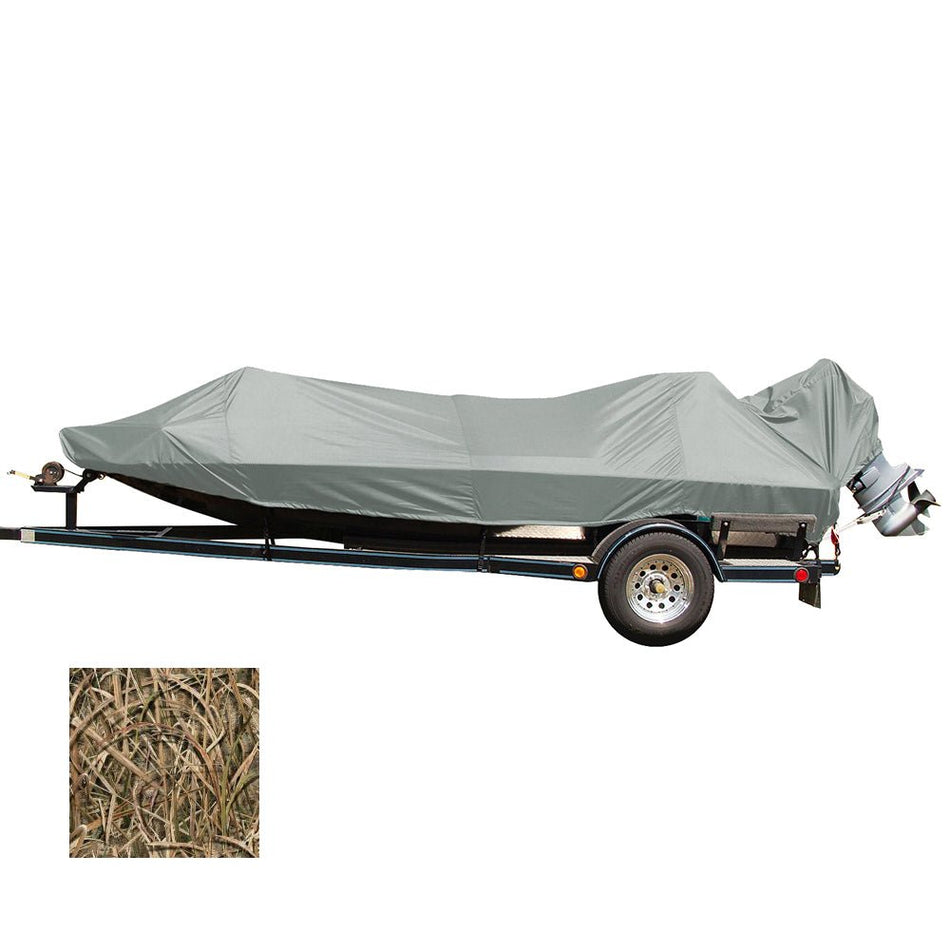 Carver Performance Poly - Guard Styled - to - Fit Boat Cover f/18.5' Jon Style Bass Boats - Shadow Grass - Get Tight Gear