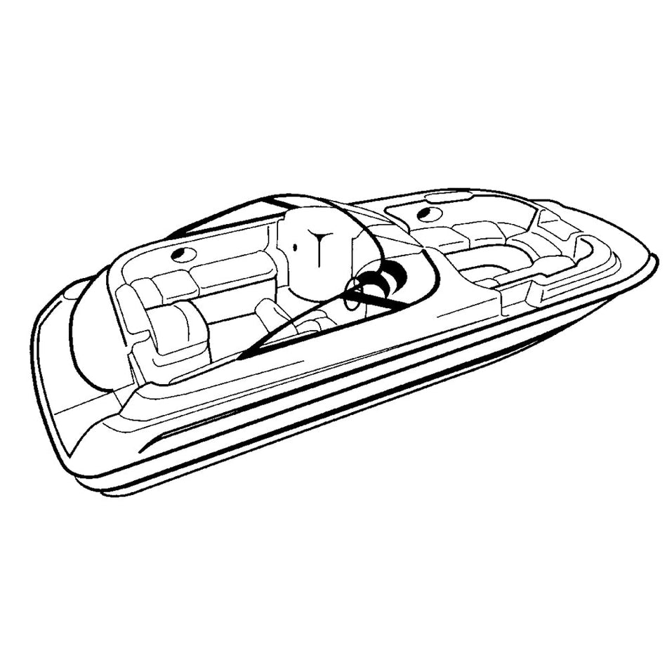 Carver Performance Poly - Guard Styled - to - Fit Boat Cover f/20.5' Sterndrive Deck Boats w/Walk - Thru Windshield - Grey - Get Tight Gear