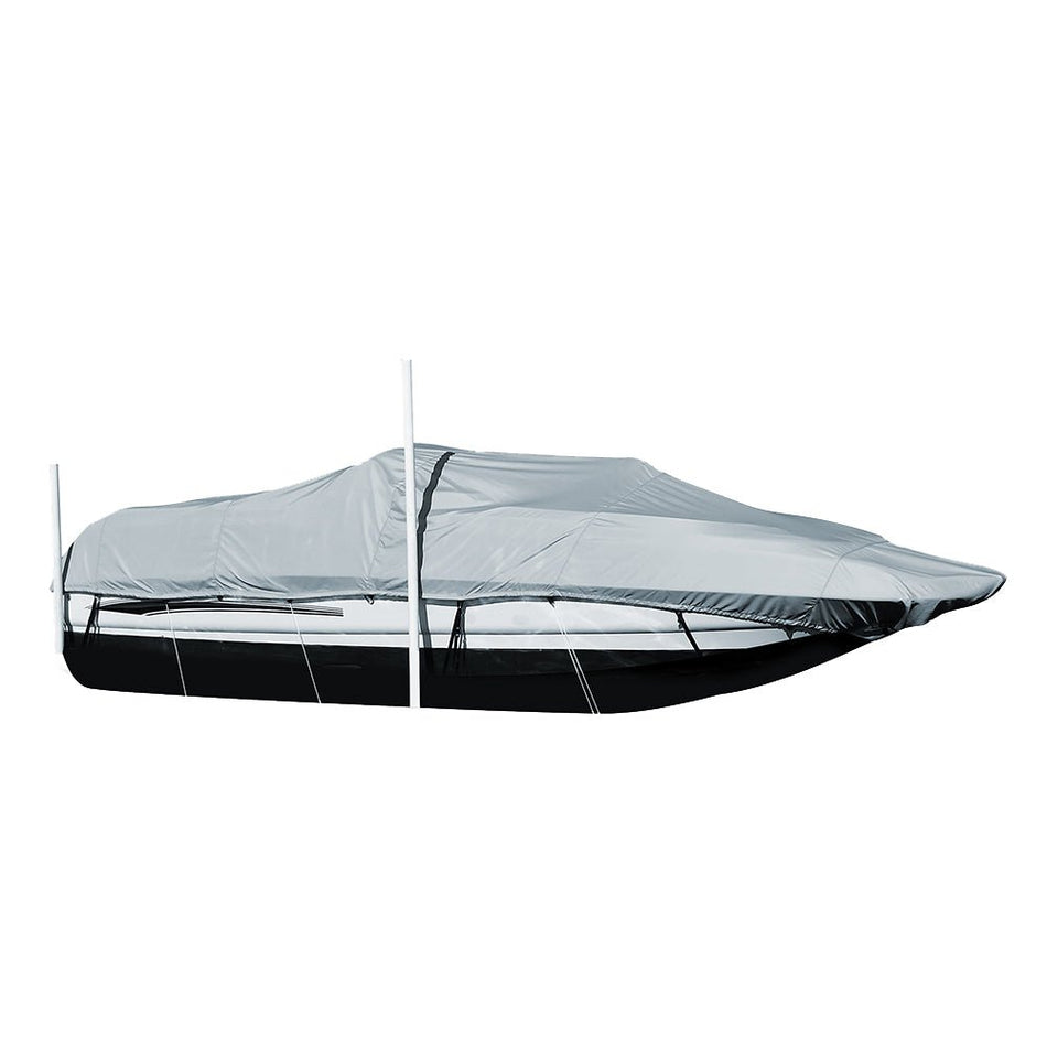 Carver Performance Poly - Guard Styled - to - Fit Boat Cover f/20.5' Sterndrive Deck Boats w/Walk - Thru Windshield - Grey - Get Tight Gear