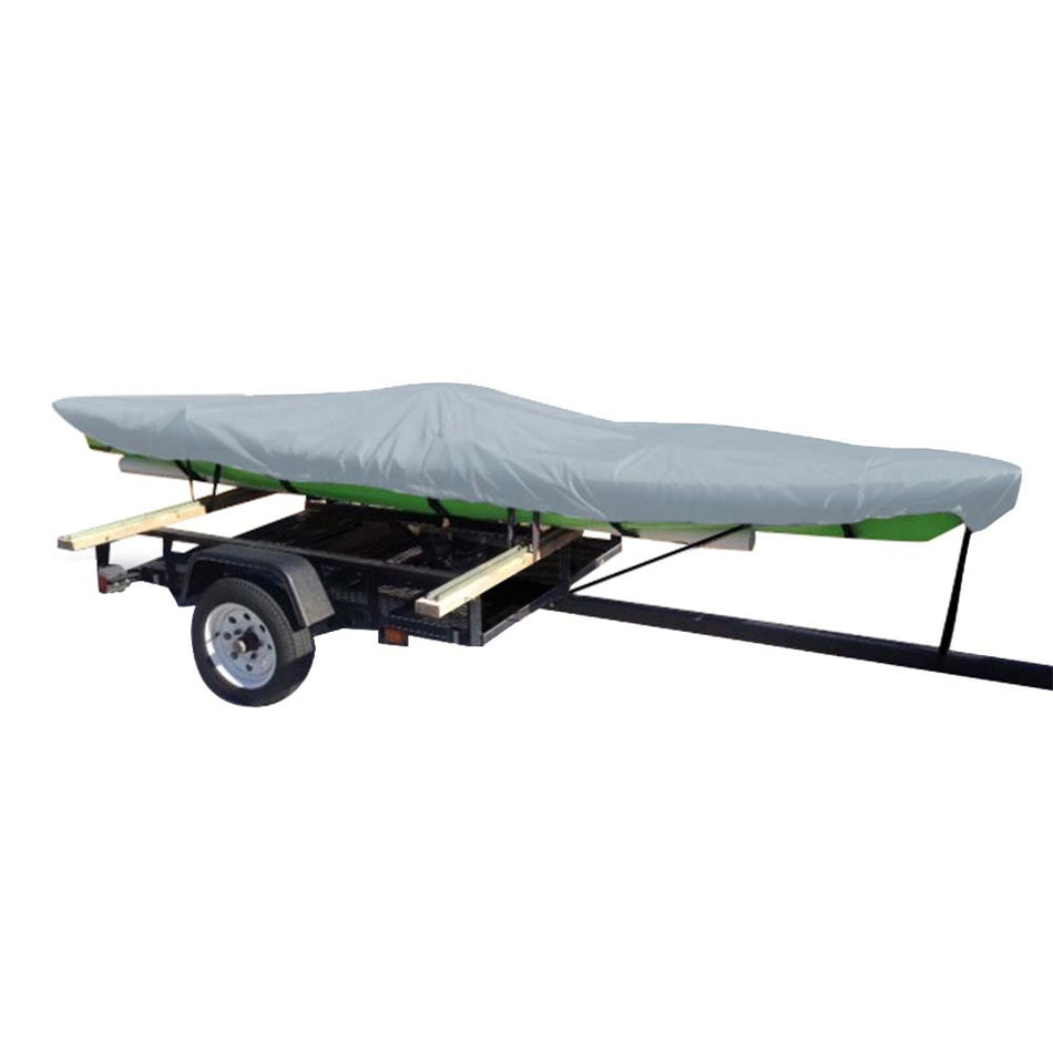 Carver Poly - Flex II Extra Wide Styled - to - Fit Cover f/13.5' Fishing Kayaks Trailerable - Grey - Get Tight Gear