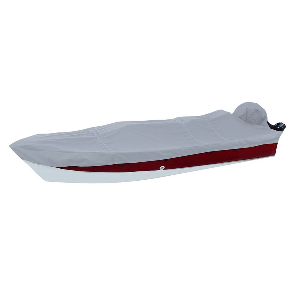 Carver Poly - Flex II Narrow Series Styled - to - Fit Boat Cover f/17.5' V - Hull Side Console Fishing Boats - Grey - Get Tight Gear