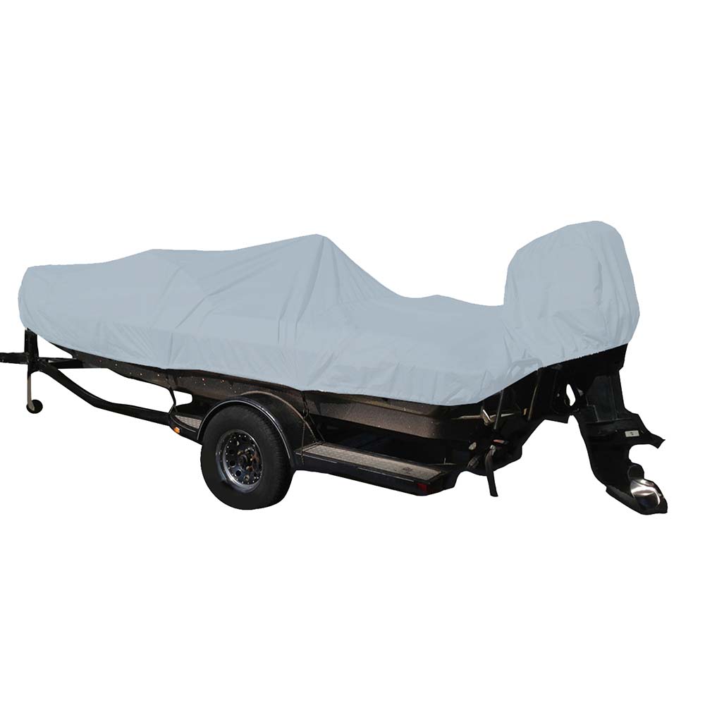 Carver Poly - Flex II Styled - to - Fit Boat Cover f/17.5' Fish & Ski Style Boats w/Walk - Thru Windshield - Grey - Get Tight Gear