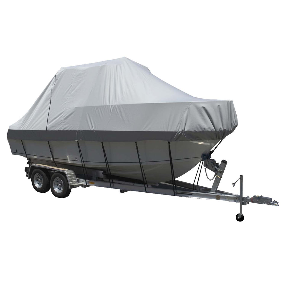 Carver Sun - DURA Specialty Boat Cover f/28.5' Walk Around Cuddy & Center Console Boats - Grey - Get Tight Gear