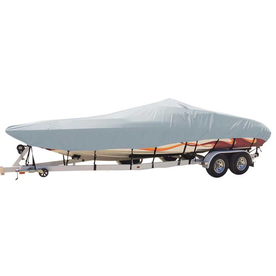 Carver Sun - DURA Styled - to - Fit Boat Cover f/21.5' Day Cruiser Boats - Grey - Get Tight Gear