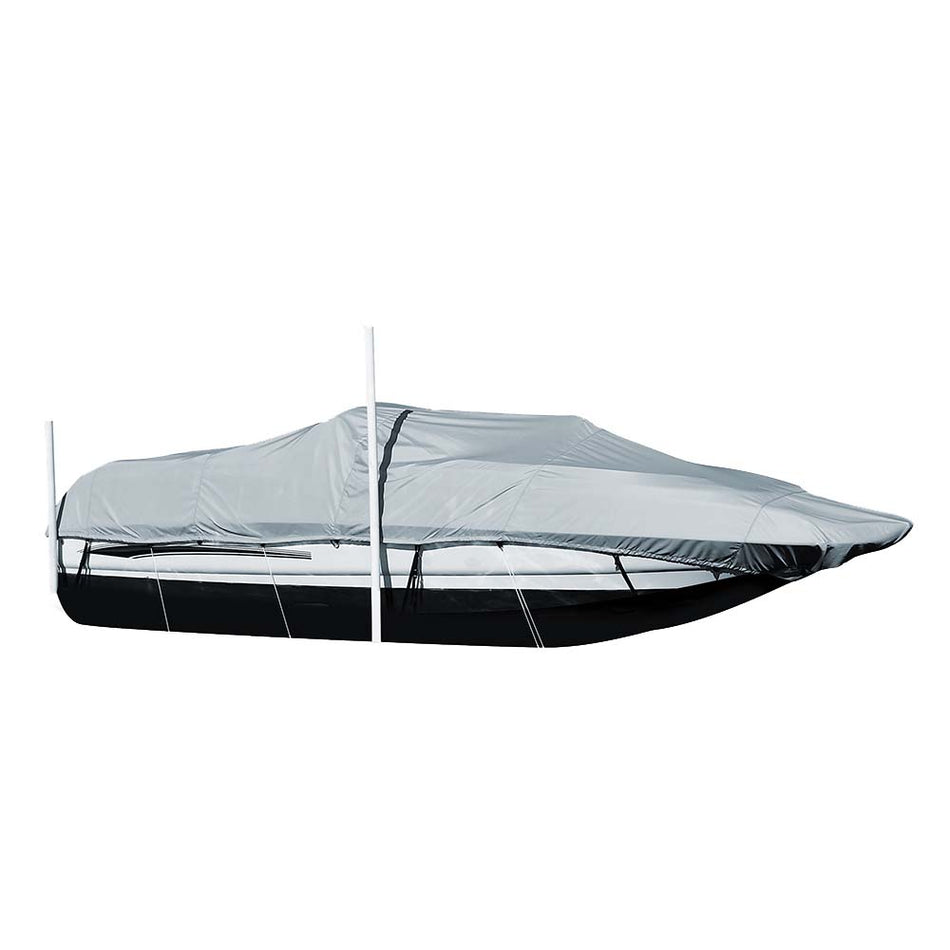 Carver Sun - DURA Styled - to - Fit Boat Cover f/22.5' Sterndrive Deck Boats w/Walk - Thru Windshield - Grey - Get Tight Gear