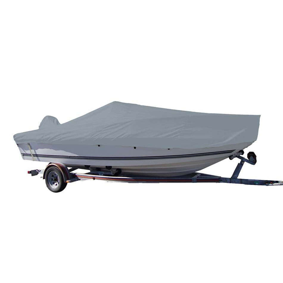 Carver Sun - DURA Styled - to - Fit Boat Cover f/22.5' V - Hull Center Console Fishing Boat - Grey - Get Tight Gear