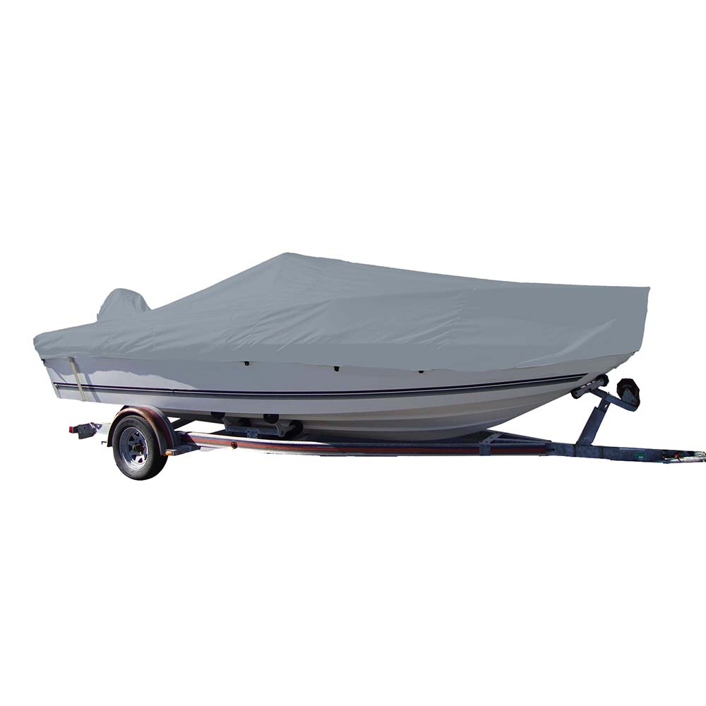 Carver Sun - DURA Styled - to - Fit Boat Cover f/25.5' V - Hull Center Console Fishing Boat - Grey - Get Tight Gear