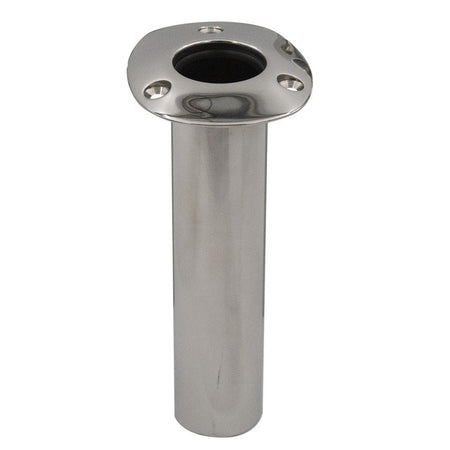 C.E. Smith 70 Series Standard Flush Mount Rod Holder - 0 Degree - Stainless Steel - Gimbal Bar Bottom - Black Liner - Get Tight Gear