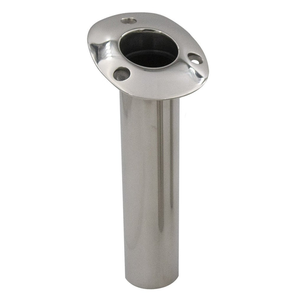 C.E. Smith 70 Series Standard Flush Mount Rod Holder - 15 Degree - Stainless Steel - Cast Bottom - Black Liner - Get Tight Gear