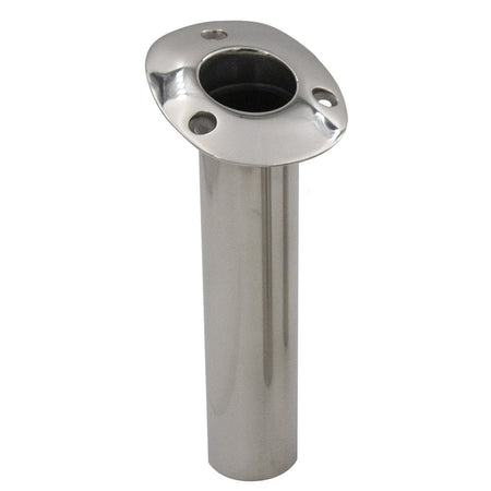 C.E. Smith 70 Series Standard Flush Mount Rod Holder - 15 Degree - Stainless Steel - Gimbal Bar Bottom - Black Liner - Get Tight Gear