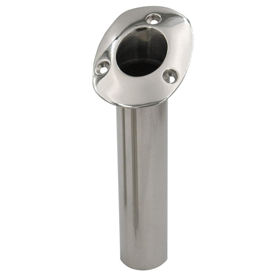 C.E. Smith 70 Series Standard Flush Mount Rod Holder - 30 Degree - Stainless Steel - Cast Bottom - Black Liner - Get Tight Gear