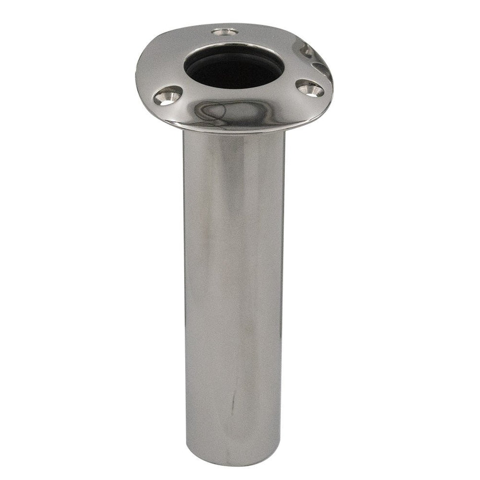 C.E. Smith 80 Series Standard Flush Mount Rod Holder - 0 Degree - Stainless Steel - Cast Bottom - Black Liner - Get Tight Gear
